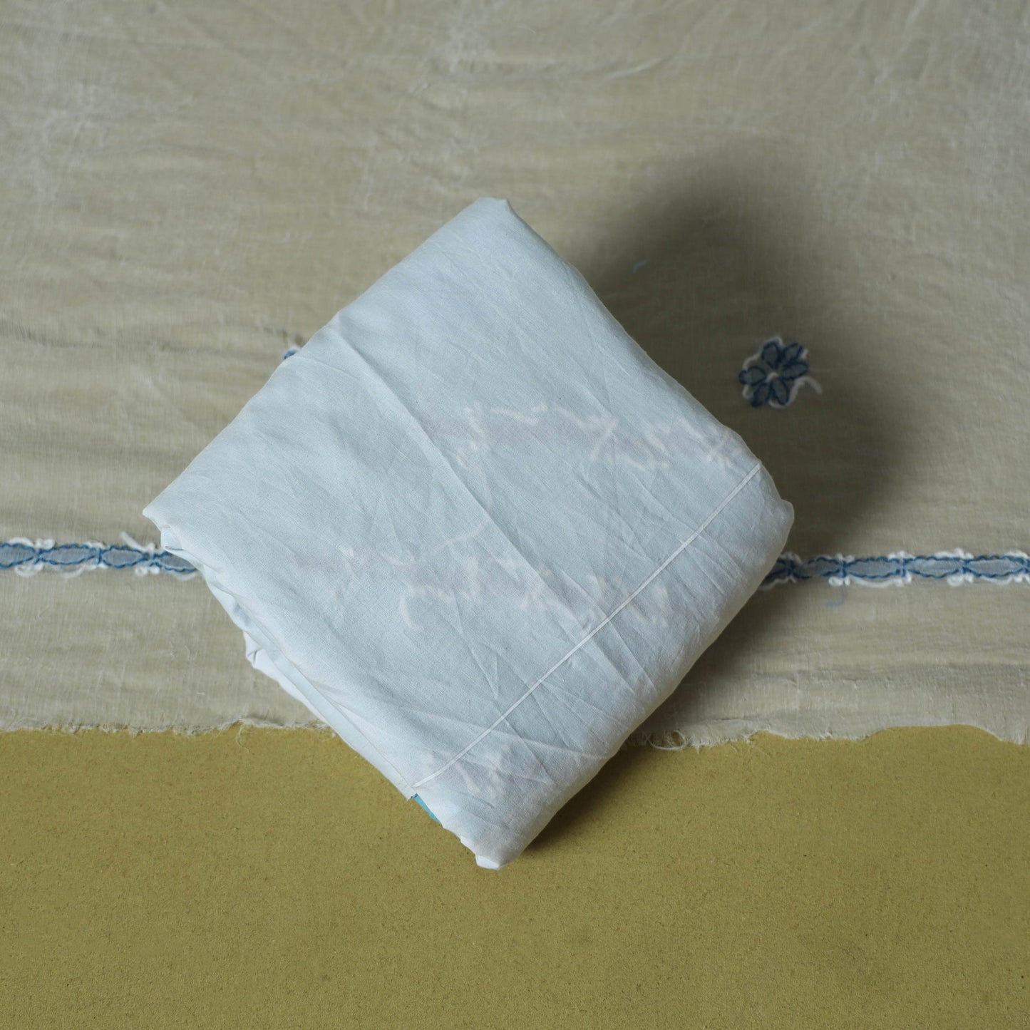 Blue - 3pc hand embroidery cotton lucknow chikankari dress