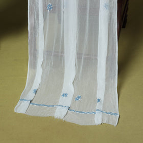 Blue - 3pc hand embroidery cotton lucknow chikankari dress