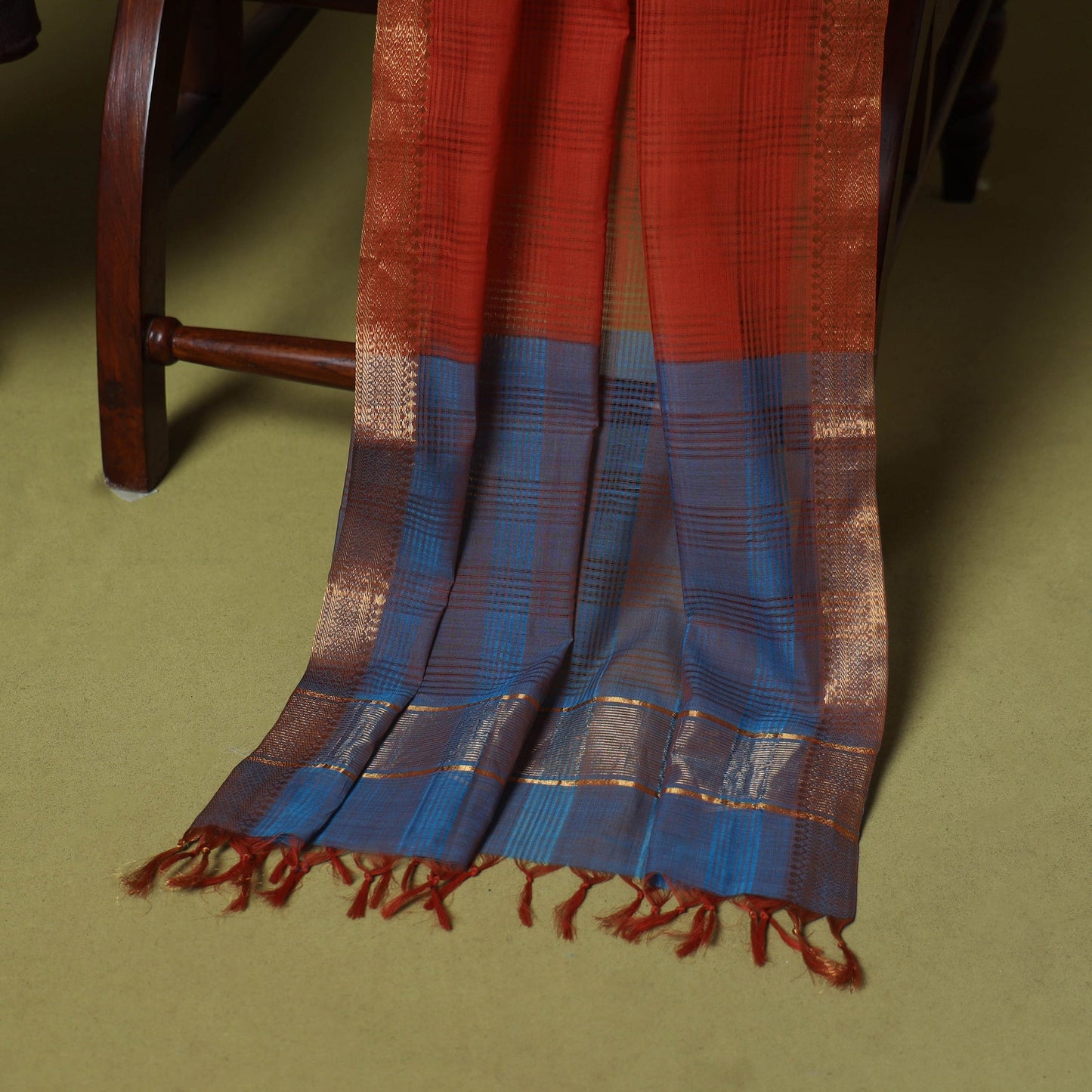 Blue - 3pc handloom cotton mangalagiri dress material 05