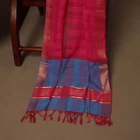 Blue - 3pc handloom cotton unstitched mangalagiri dress
