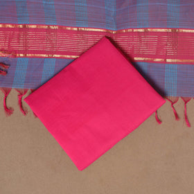 Blue - 3pc handloom cotton unstitched mangalagiri dress