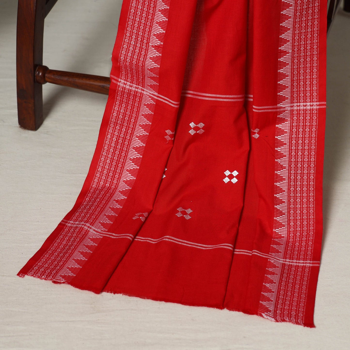Blue - 3pc handloom cotton unstitched sambalpuri dress