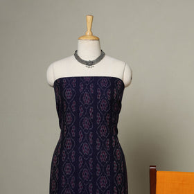 Blue - 3pc handloom cotton unstitched sambalpuri dress