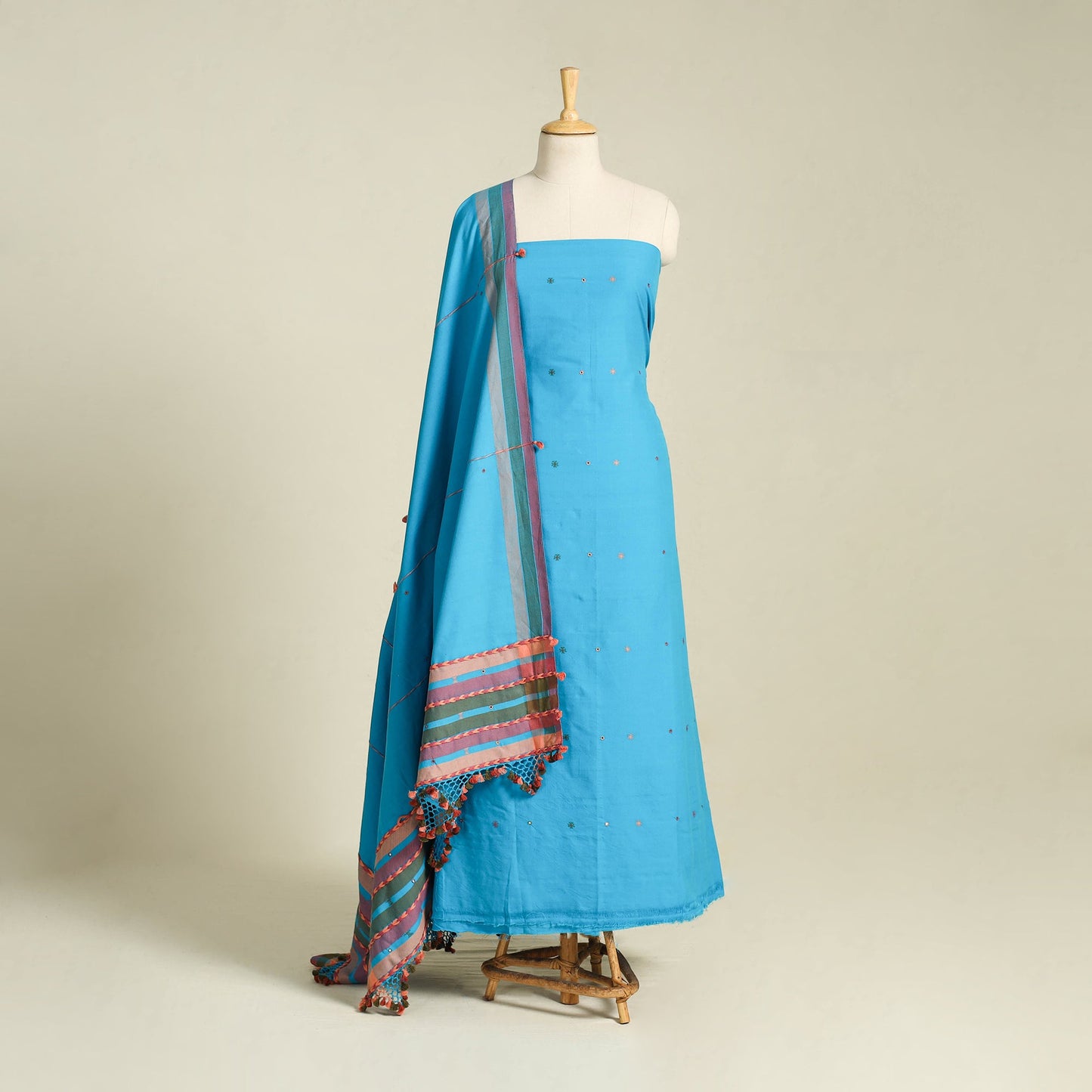 3pc Handloom Fine Cotton Kutch Bhujodi Dress Material