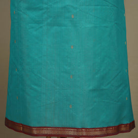 Blue - 3pc Handloom Nakshi Zari Unstitched Chanderi Silk Dress Material 