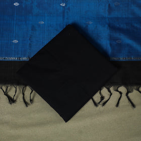 Blue - 3pc handloom unstitched buti mangalagiri dress