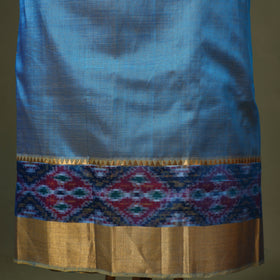 Blue - 3pc handloom unstitched mangalagiri dress material