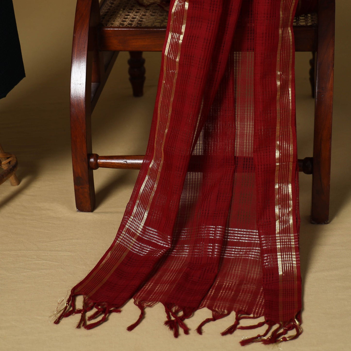 Blue - 3pc karnataka weave cotton unstitched khun dress