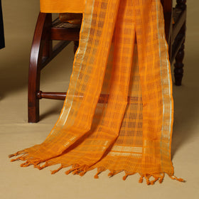 Blue - 3pc karnataka weave cotton unstitched khun dress