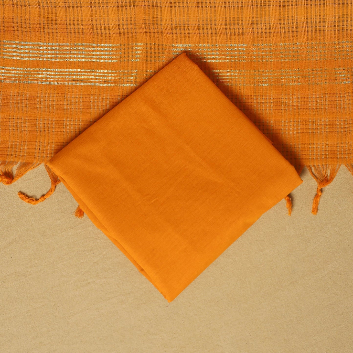 Blue - 3pc karnataka weave cotton unstitched khun dress