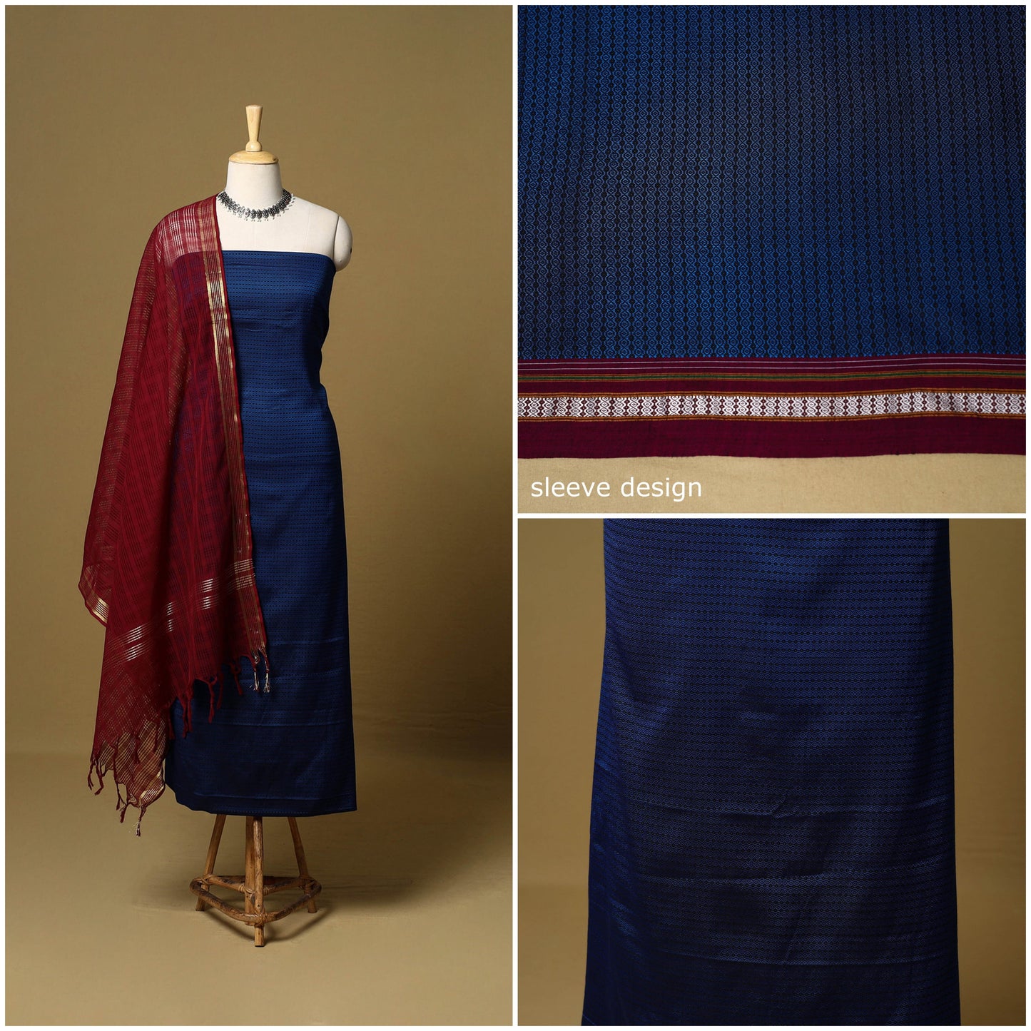 3pc karnataka weave cotton unstitched khun dress material