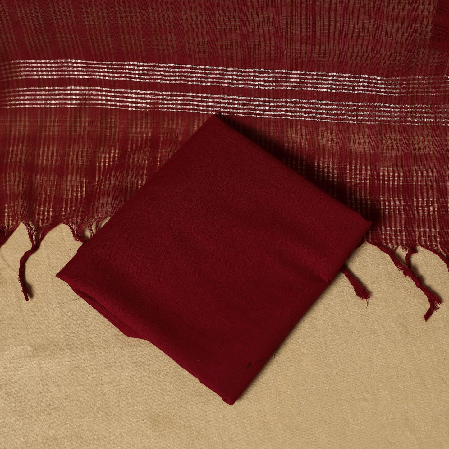 3pc karnataka weave cotton unstitched khun dress material