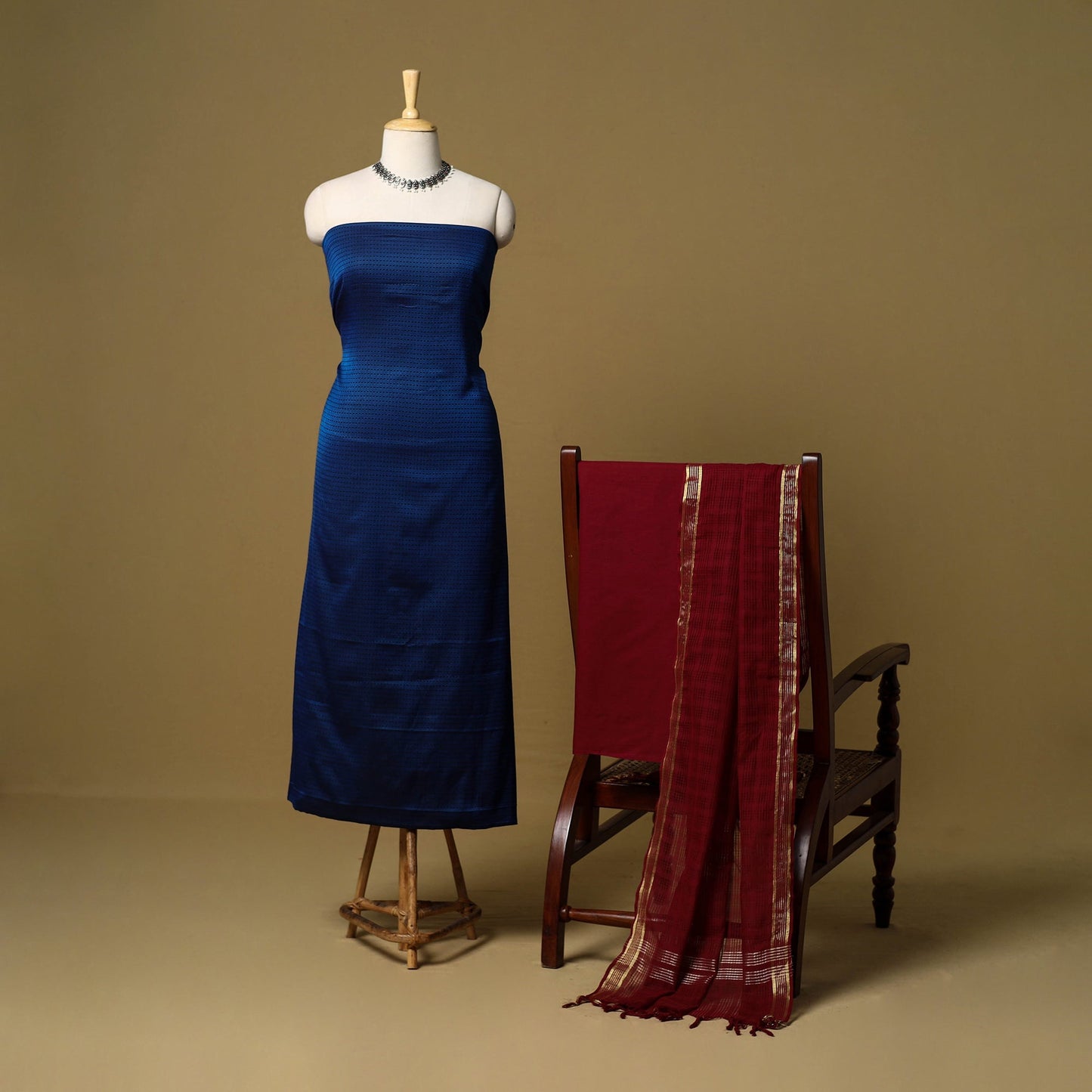 3pc karnataka weave cotton unstitched khun dress material