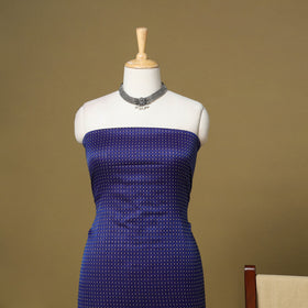 Blue - 3pc karnataka weave cotton unstitched khun dress