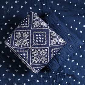 Buy 3pc Kutch Bandhani Tie-Dye Sequin Work Satin Cotton Suit Material Set 51 Online at iTokri.com