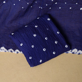 Blue - 3pc kutch tie-dye satin cotton bandhani unstitched
