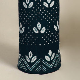 Blue 3pc Kutch Tie-Dye Satin Cotton Bandhani Dress Material