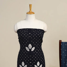 Blue 3pc Kutch Tie-Dye Satin Cotton Bandhani Dress Material