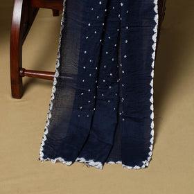 Blue - 3pc kutch tie-dye satin cotton bandhani unstitched