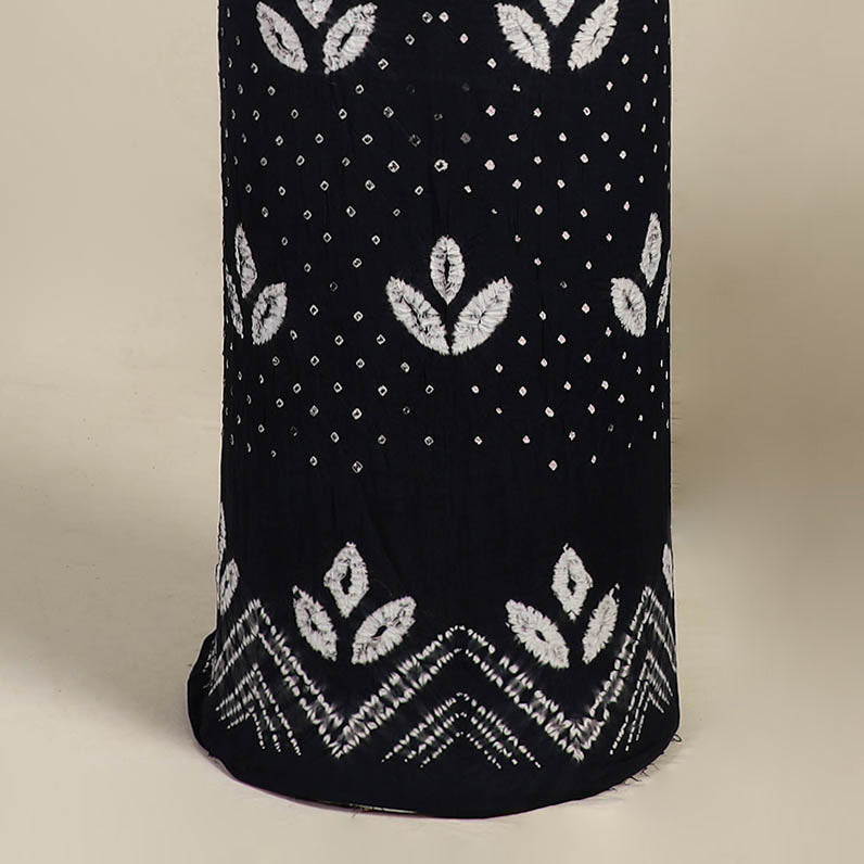 Blue 3pc Kutch Tie-Dye Satin Cotton Bandhani Dress Material