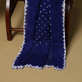 Blue - 3pc kutch tie-dye satin cotton bandhani unstitched