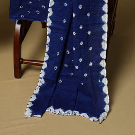 Blue - 3pc kutch tie-dye satin cotton bandhani unstitched