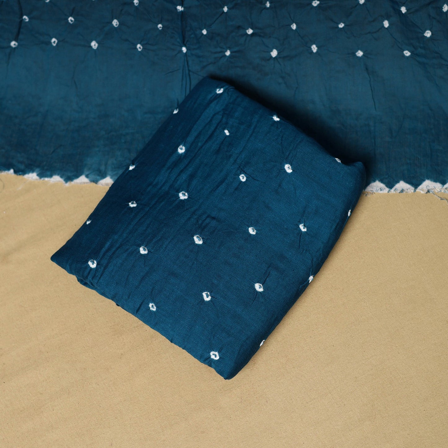 3pc kutch tie-dye satin cotton unstitched bandhani dress