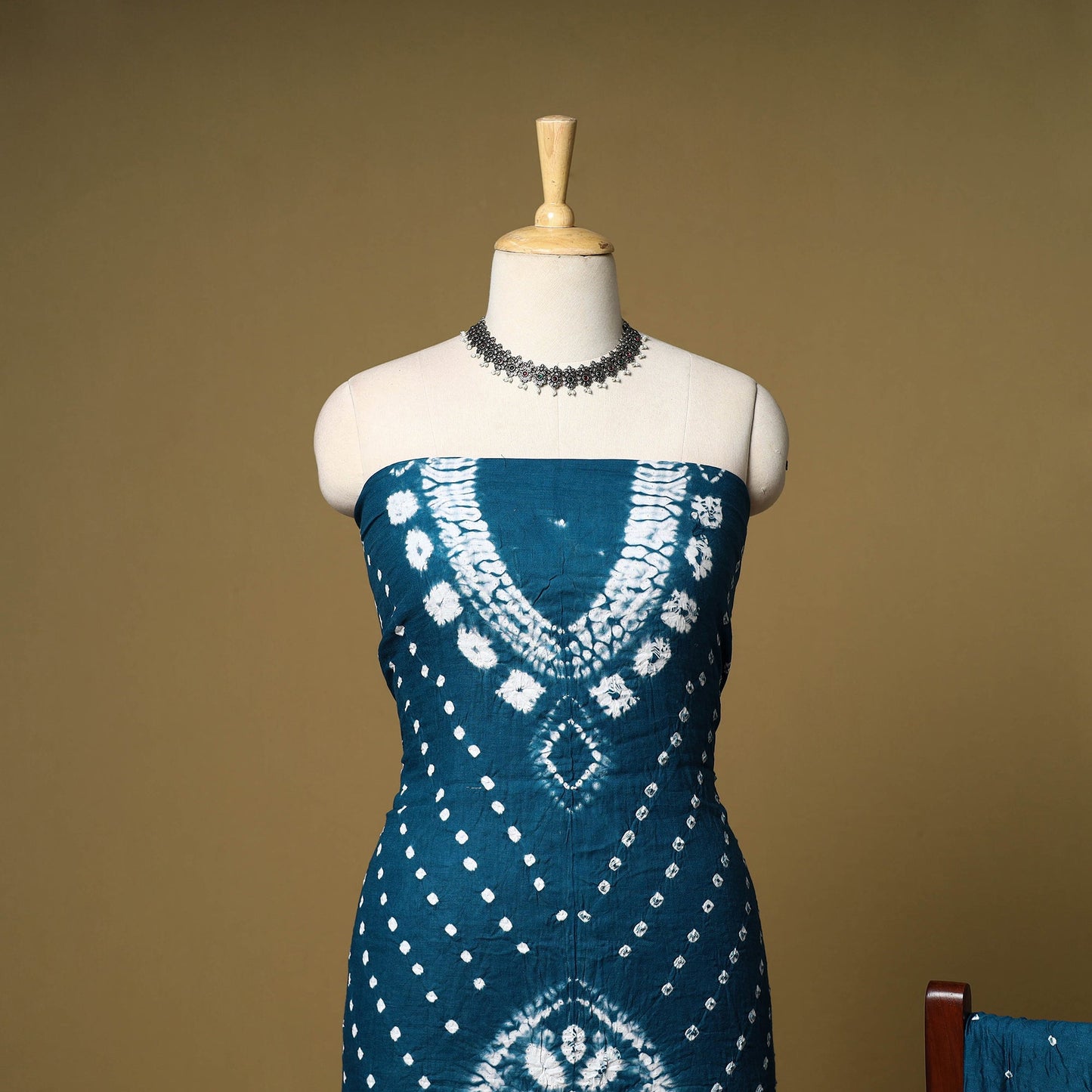 3pc kutch tie-dye satin cotton unstitched bandhani dress