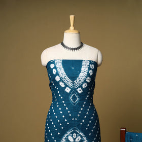 3pc kutch tie-dye satin cotton unstitched bandhani dress