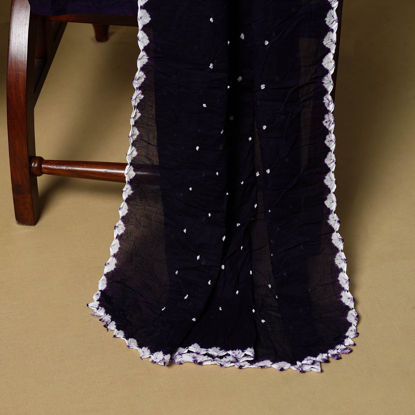 3pc kutch tie-dye satin cotton unstitched bandhani dress