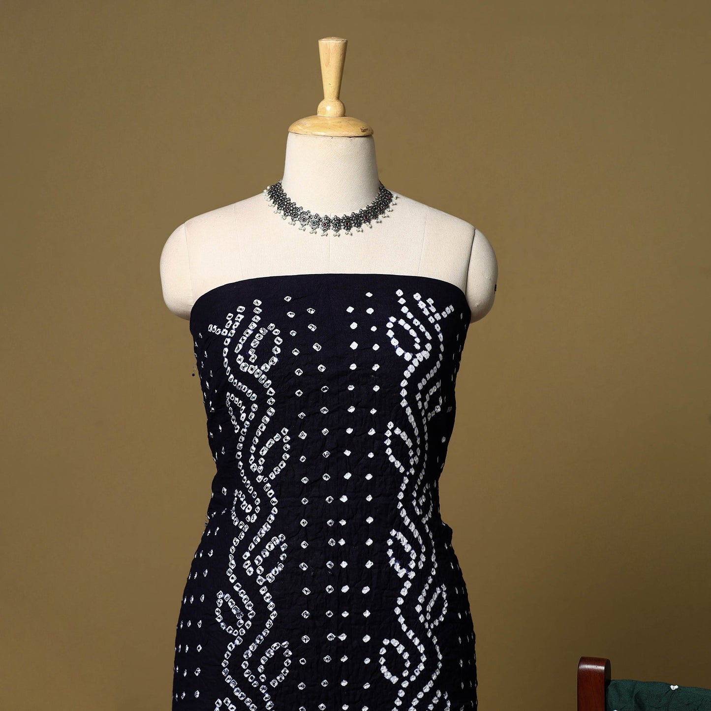 3pc kutch tie-dye satin cotton unstitched bandhani dress