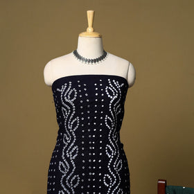 3pc kutch tie-dye satin cotton unstitched bandhani dress