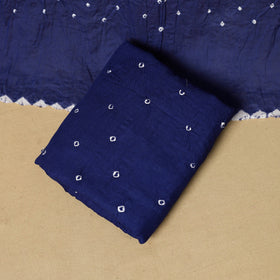 3pc kutch tie-dye satin cotton unstitched bandhani dress