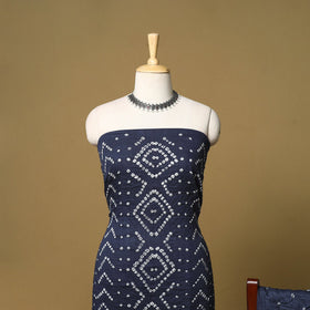 3pc kutch tie-dye satin cotton unstitched bandhani dress