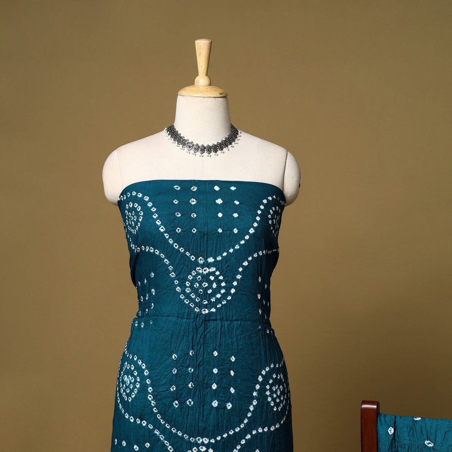 3pc kutch tie-dye satin cotton unstitched bandhani dress