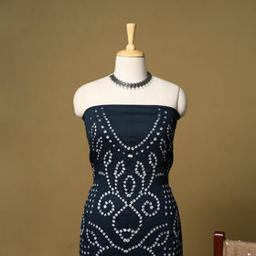 3pc kutch tie-dye satin cotton unstitched bandhani dress