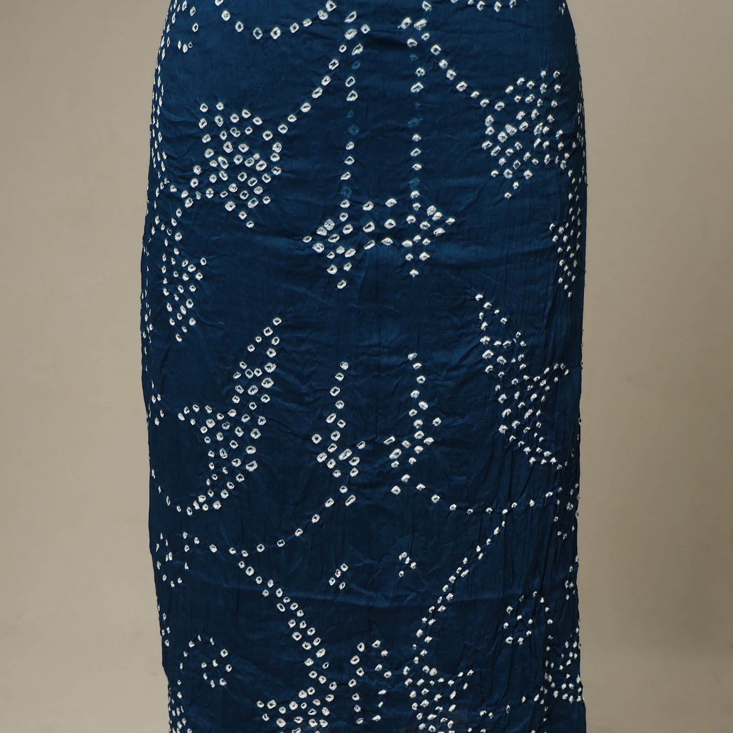 Blue - 3pc kutch tie-dye satin cotton unstitched bandhani