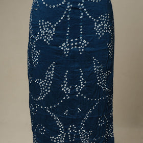 Blue - 3pc kutch tie-dye satin cotton unstitched bandhani