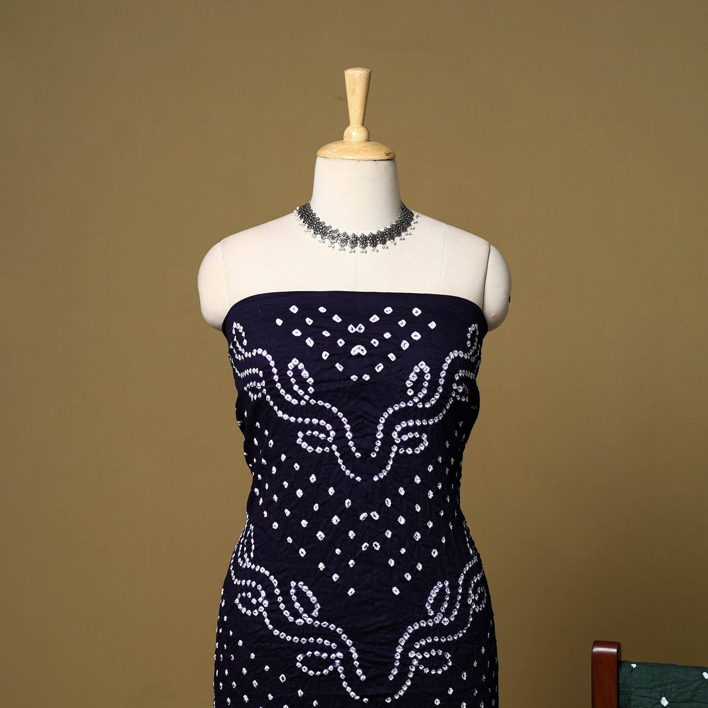 3pc kutch tie-dye satin cotton unstitched bandhani dress