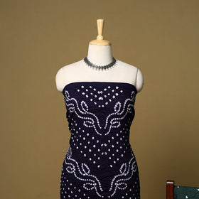 3pc kutch tie-dye satin cotton unstitched bandhani dress