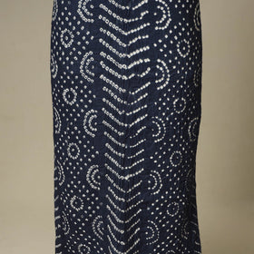 Blue - 3pc kutch tie-dye satin cotton unstitched bandhani