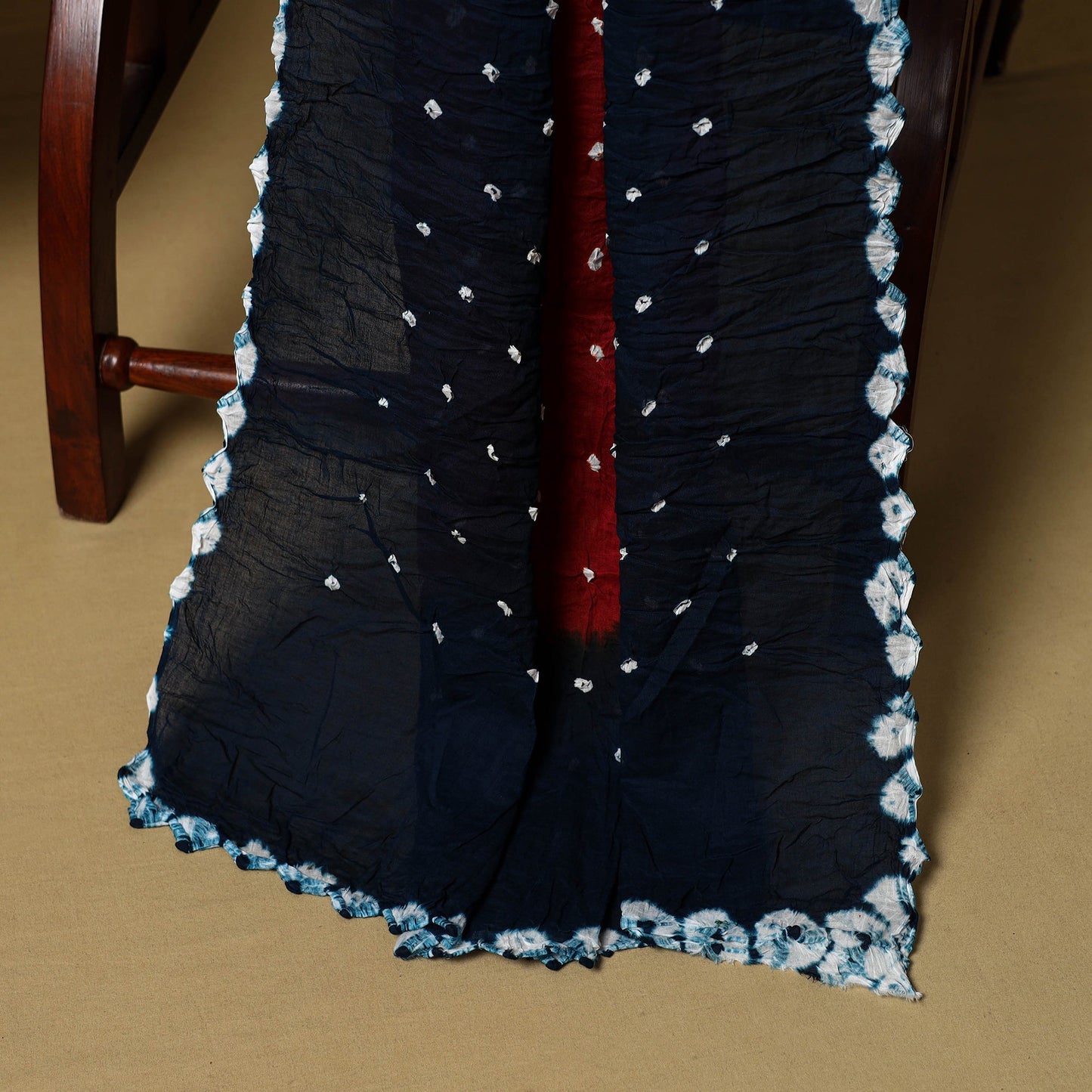 3pc kutch tie-dye satin cotton unstitched bandhani dress