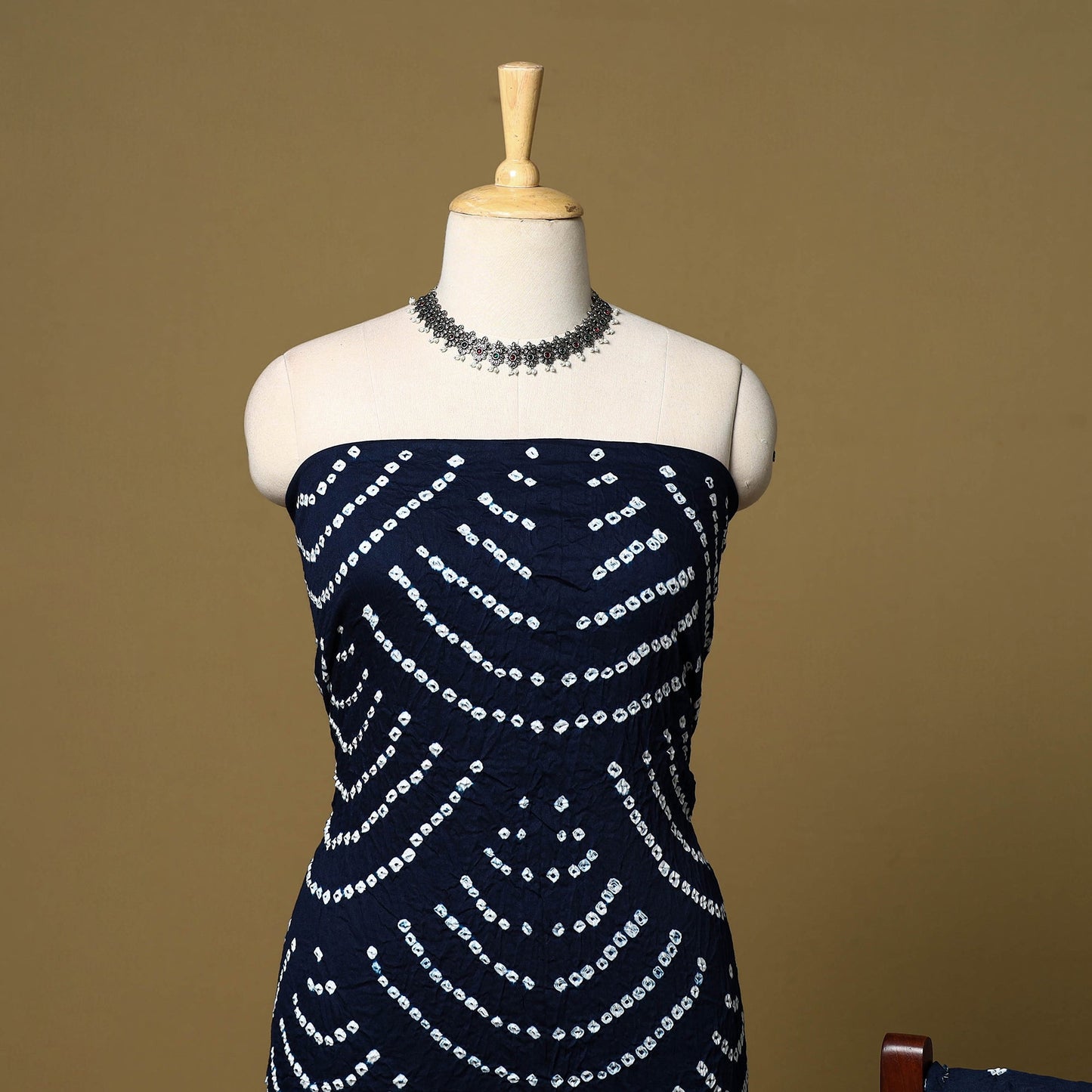 3pc kutch tie-dye satin cotton unstitched bandhani dress