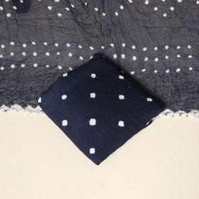Blue - 3pc kutch tie-dye satin cotton unstitched bandhani