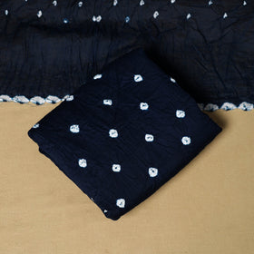 3pc kutch tie-dye satin cotton unstitched bandhani dress