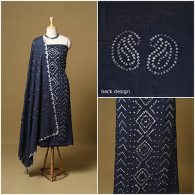 3pc kutch tie-dye satin cotton unstitched bandhani dress