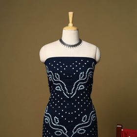 3pc kutch tie-dye satin cotton unstitched bandhani dress