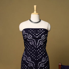 3pc kutch tie-dye satin cotton unstitched bandhani dress