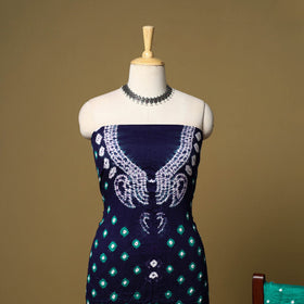 3pc kutch tie-dye satin cotton unstitched bandhani dress