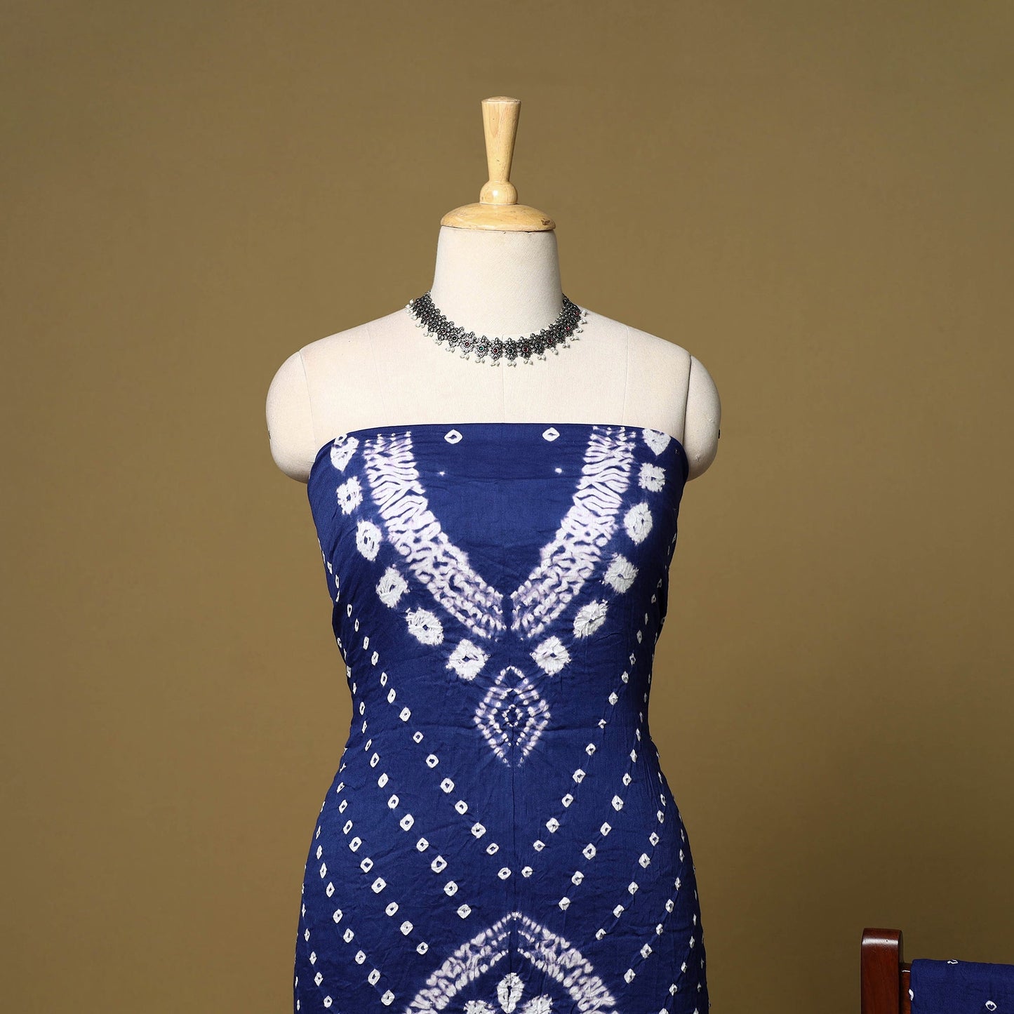 3pc kutch tie-dye satin cotton unstitched bandhani dress